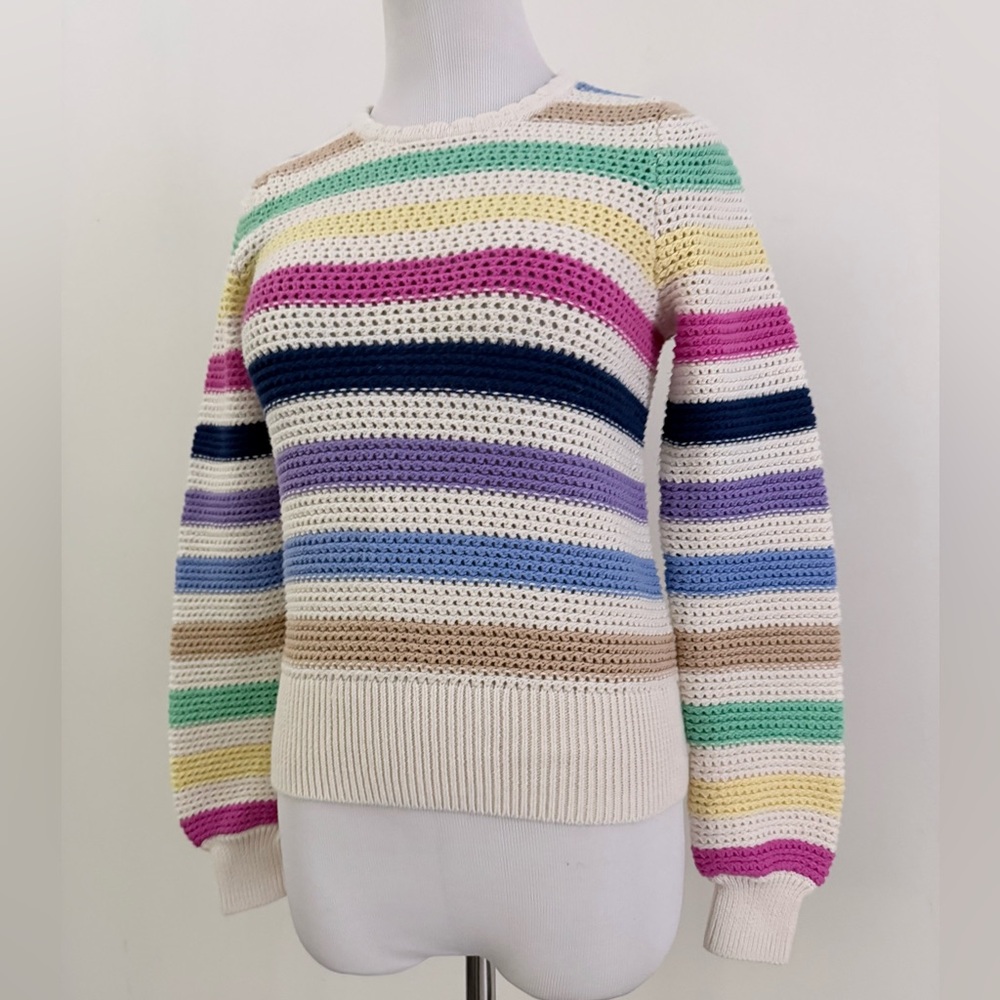 GAP || Multicolor Striped Crotchet Women's Sweater. Sz. XS - Picture 8 of 14